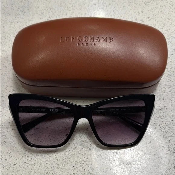 Longchamp Black Oversized Cat-Eye Sunglasses Longchamp Lo775s N Women Black Cat Eye Sunglasses – Otticanet main image 4